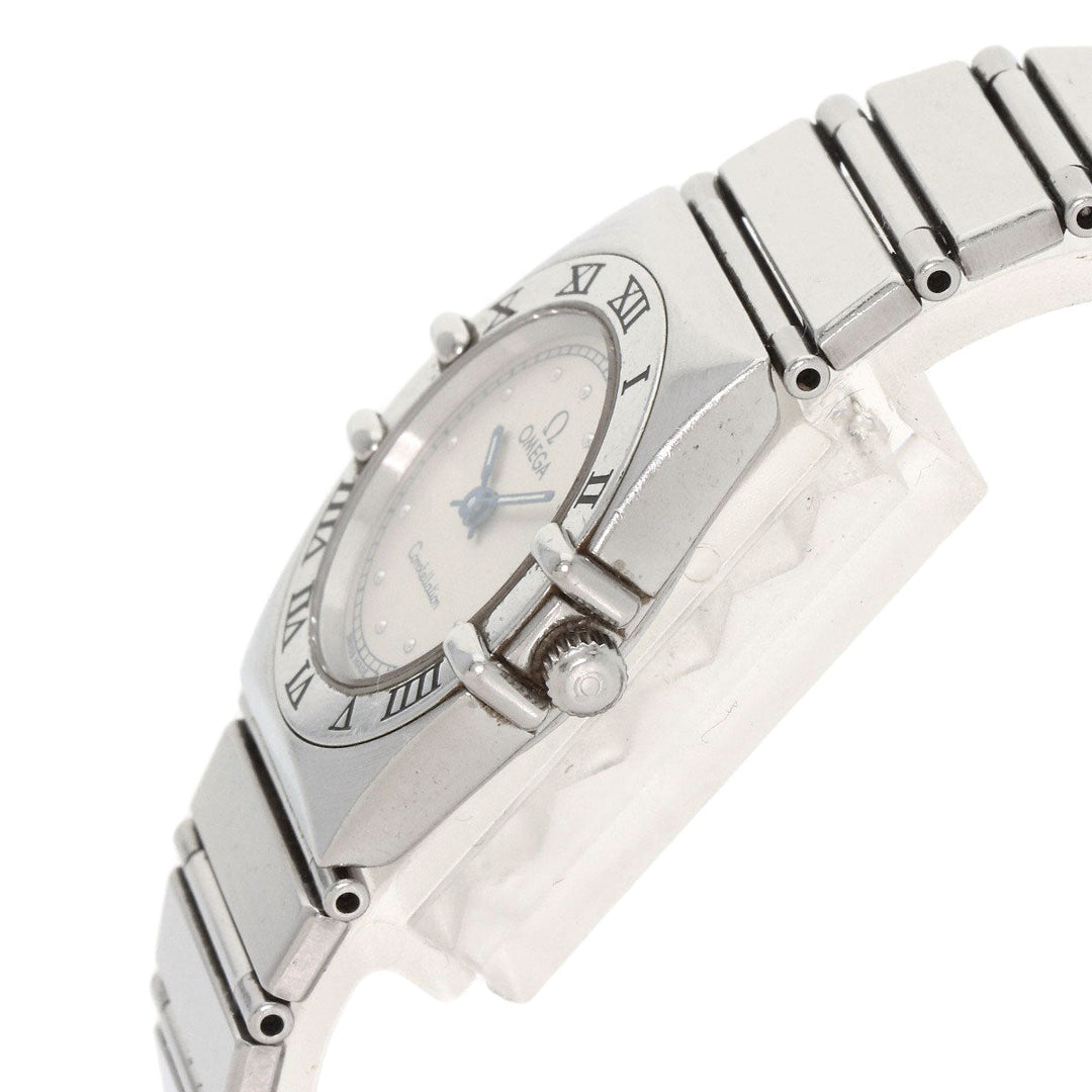 OMEGA Watches Quartz Stainless Steel , Stainless Steel Silver Constellation flat bezel Silver dial Women Used Authentic