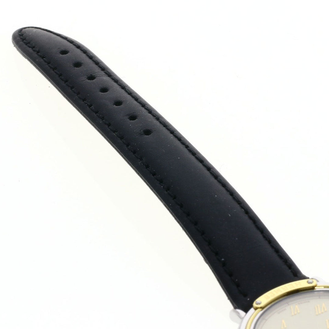 HERMES Watches Quartz Combination, Leather Silver Meteor Ivory dial mens Used Authentic