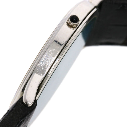 SEIKO Watches Quartz 9570-6030 PT900, leather Silver CREDOR Diamond Silver dial mens Used Authentic