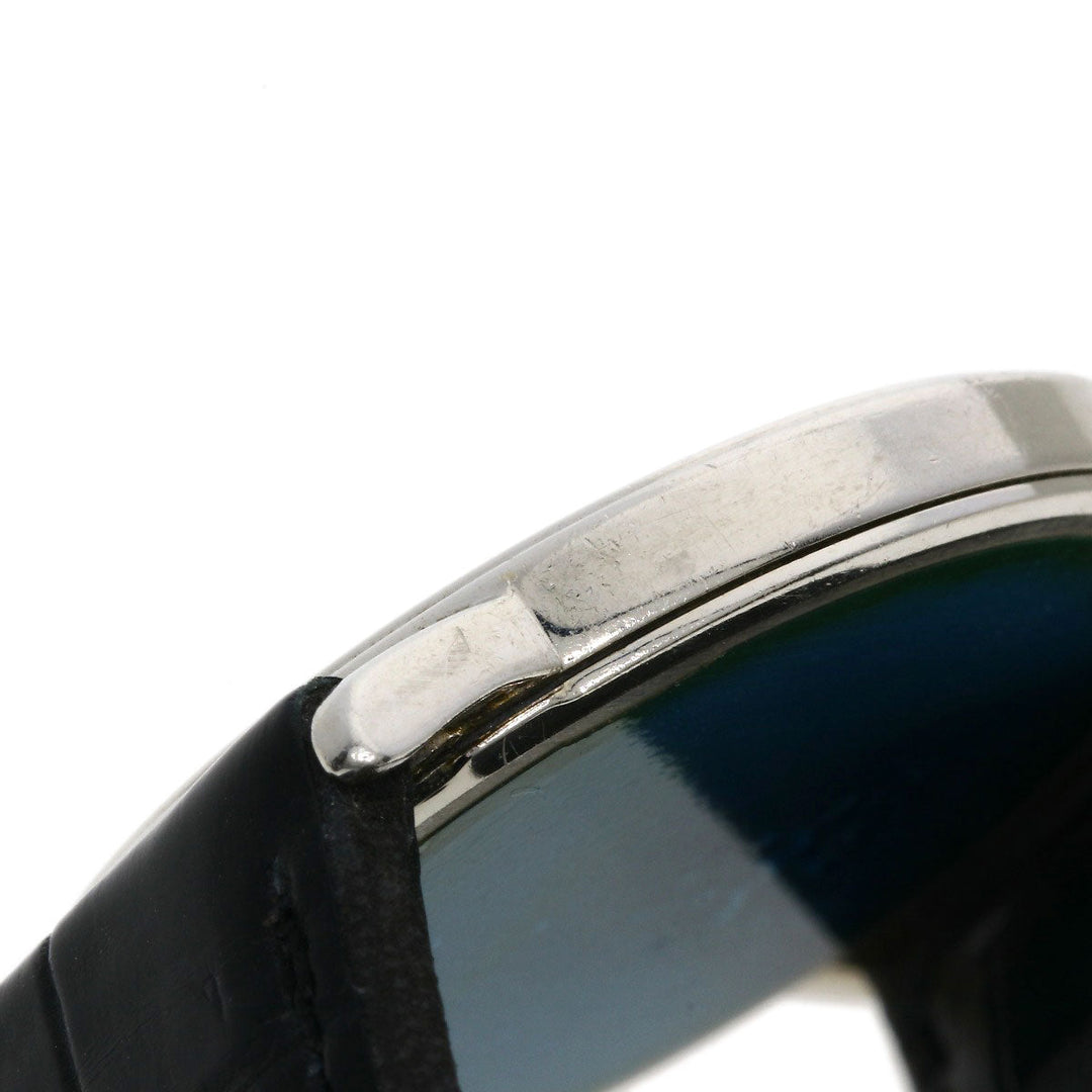 SEIKO Watches Quartz 9570-6030 PT900, leather Silver CREDOR Diamond Silver dial mens Used Authentic