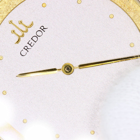 SEIKO Watches Quartz 9570-6030 PT900, leather Silver CREDOR Diamond Silver dial mens Used Authentic