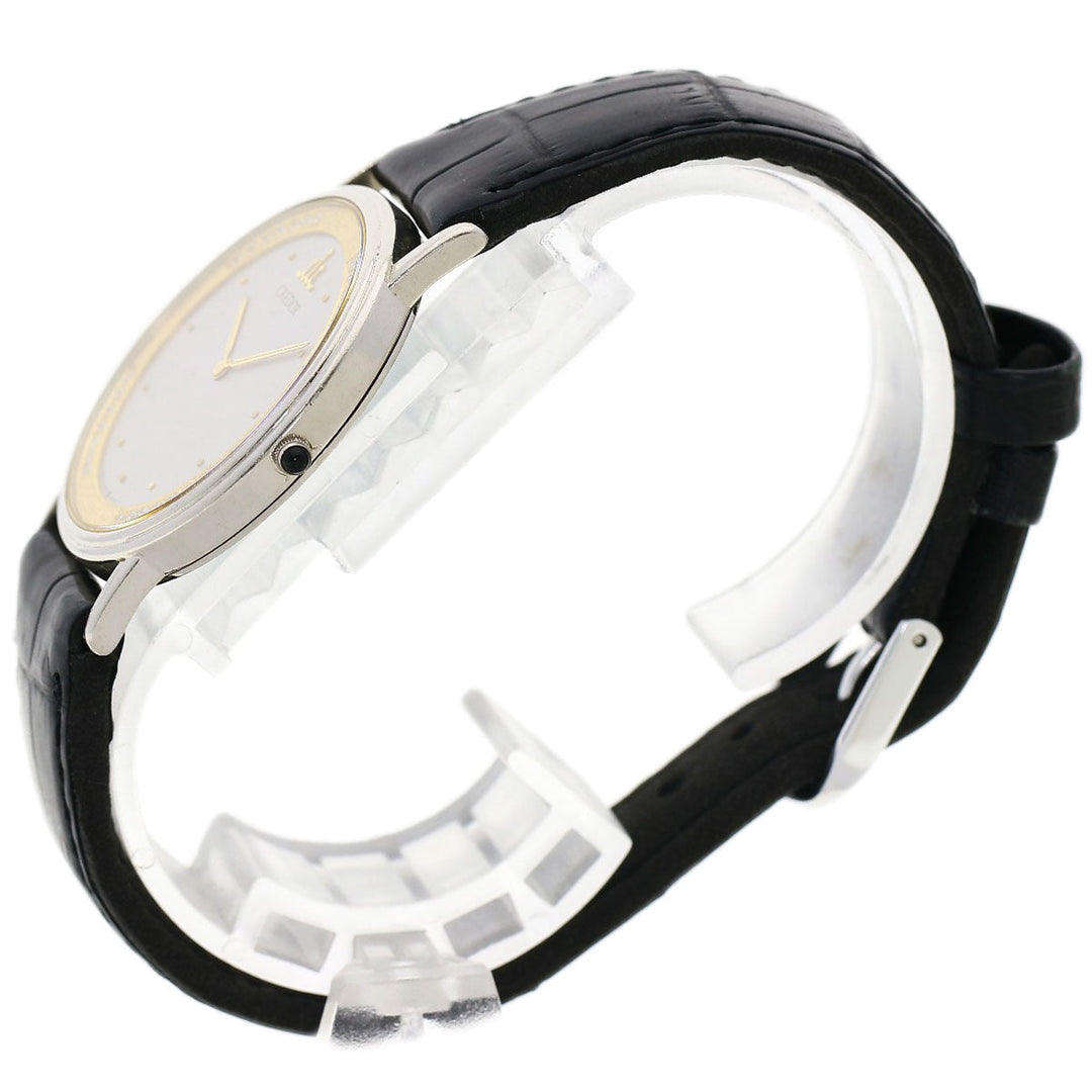 SEIKO Watches Quartz 9570-6030 PT900, leather Silver CREDOR Diamond Silver dial mens Used Authentic