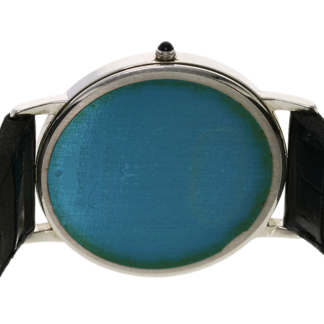 SEIKO Watches Quartz 9570-6030 PT900, leather Silver CREDOR Diamond Silver dial mens Used Authentic