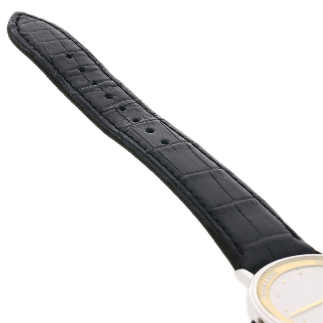 SEIKO Watches Quartz 9570-6030 PT900, leather Silver CREDOR Diamond Silver dial mens Used Authentic