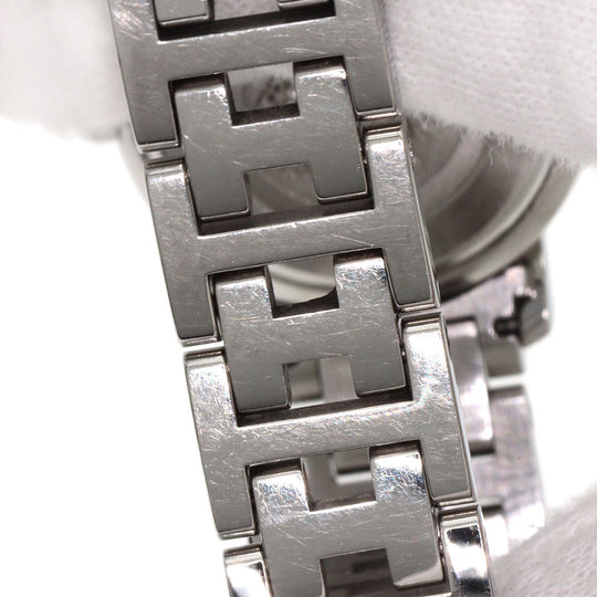 HERMES Watches Quartz CL4.210 Stainless Steel , Stainless Steel Silver Clipper Nacle New Buckle Pink shell dial Women Used Authentic