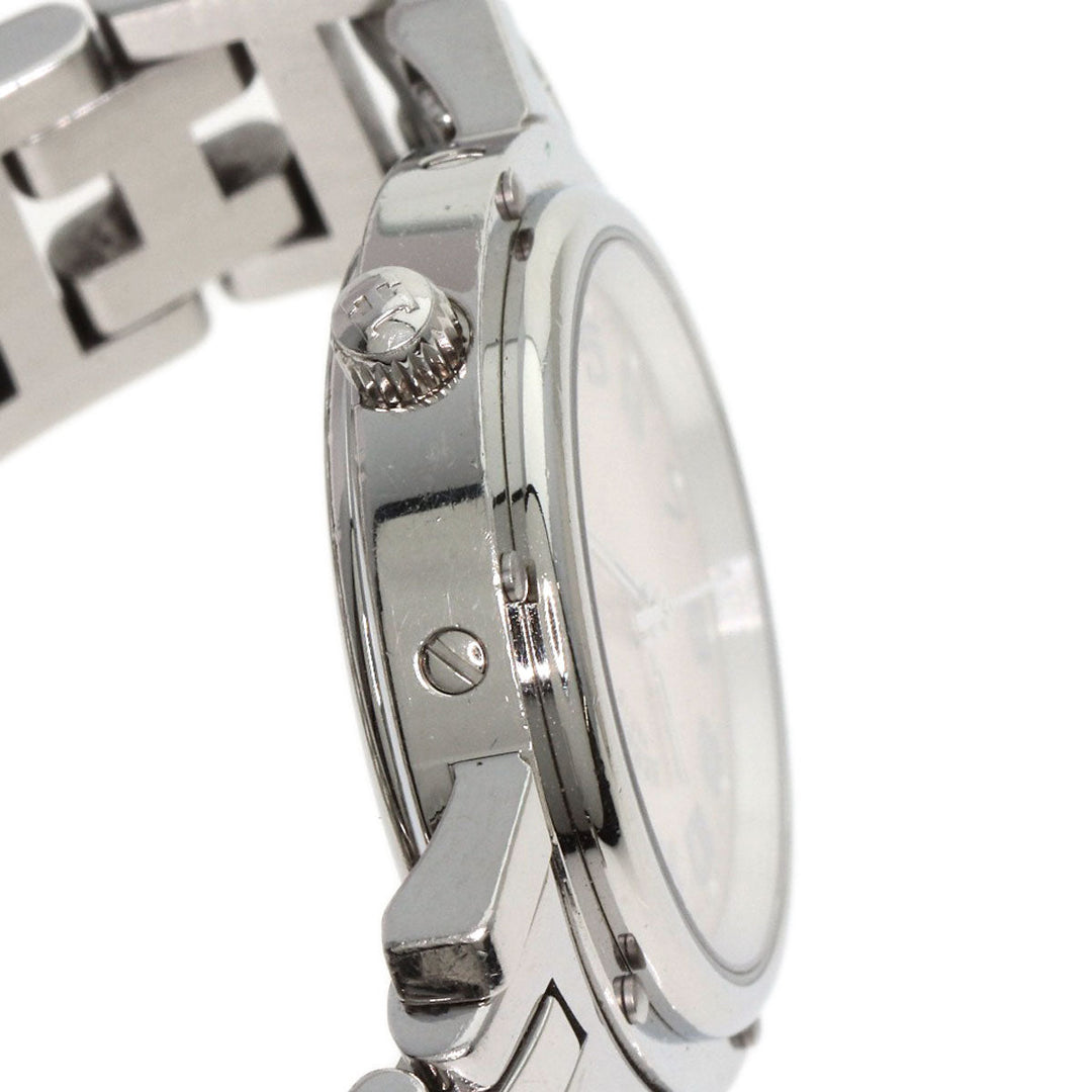 HERMES Watches Quartz CL4.210 Stainless Steel , Stainless Steel Silver Clipper Nacle New Buckle Pink shell dial Women Used Authentic