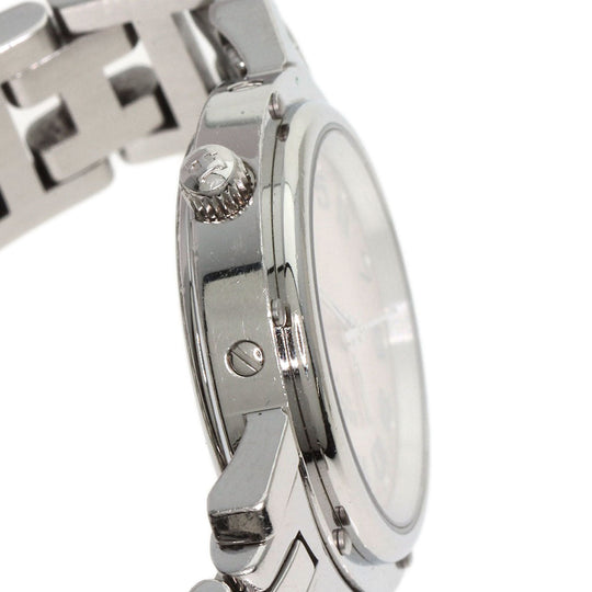 HERMES Watches Quartz CL4.210 Stainless Steel , Stainless Steel Silver Clipper Nacle New Buckle Pink shell dial Women Used Authentic