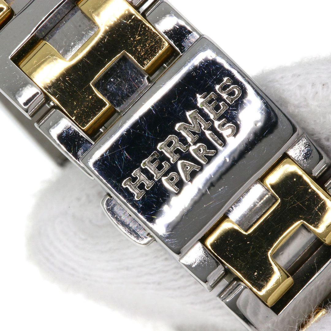 HERMES Watches Quartz CL4.220 Stainless Steel , SSxGP Silver Clipper new buckle Ivory dial Women Used Authentic