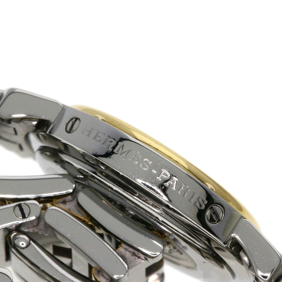 HERMES Watches Quartz CL4.220 Stainless Steel , SSxGP Silver Clipper new buckle Ivory dial Women Used Authentic