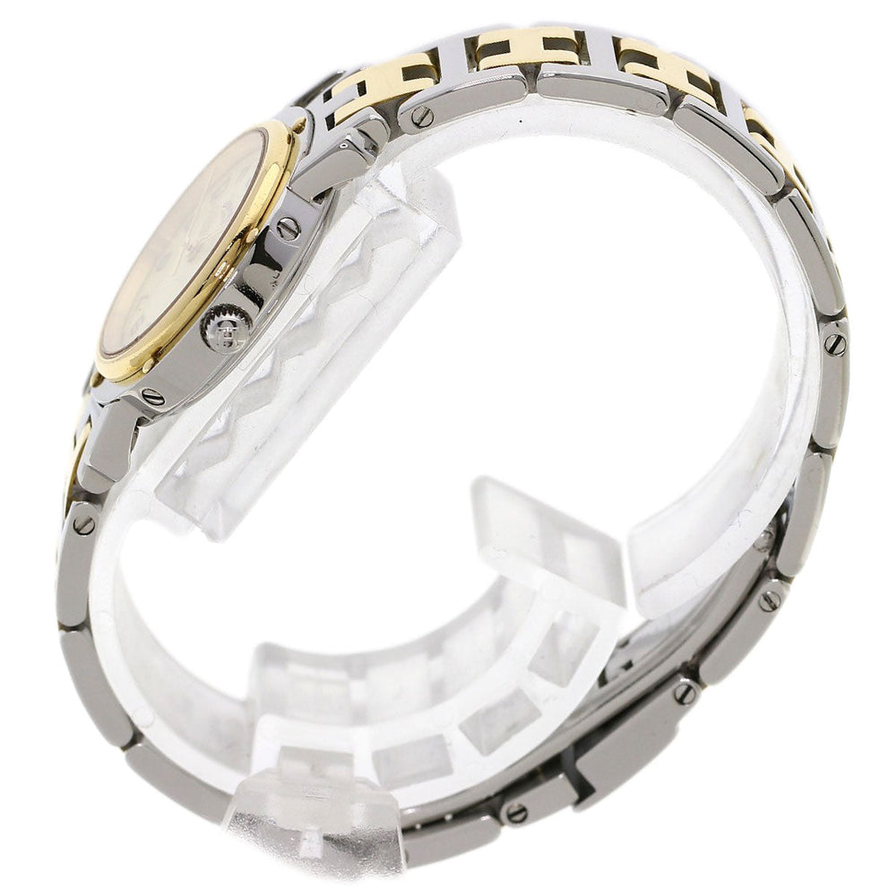 HERMES Watches Quartz CL4.220 Stainless Steel , SSxGP Silver Clipper new buckle Ivory dial Women Used Authentic