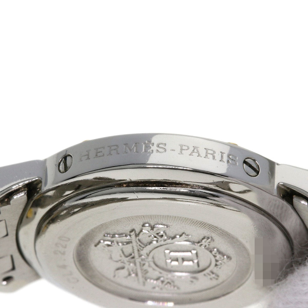 HERMES Watches Quartz CL4.220 Stainless Steel , SSxGP Silver Clipper new buckle Ivory dial Women Used Authentic