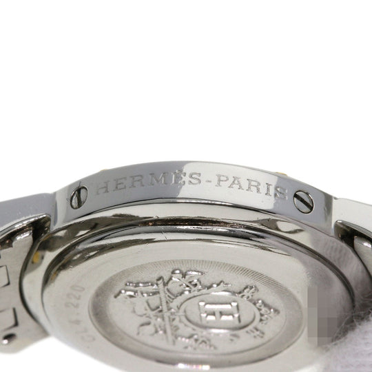 HERMES Watches Quartz CL4.220 Stainless Steel , SSxGP Silver Clipper new buckle Ivory dial Women Used Authentic