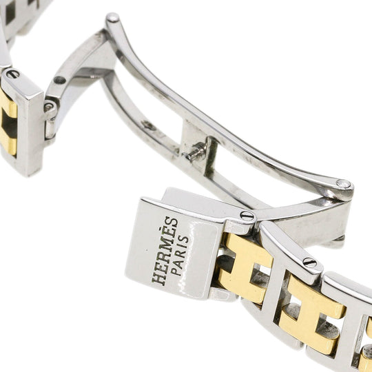 HERMES Watches Quartz CL4.220 Stainless Steel , SSxGP Silver Clipper new buckle Ivory dial Women Used Authentic