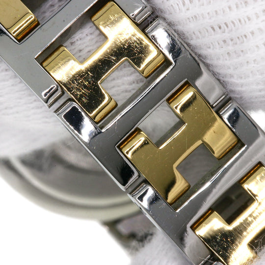 HERMES Watches Quartz CL4.220 Stainless Steel , SSxGP Silver Clipper new buckle Ivory dial Women Used Authentic