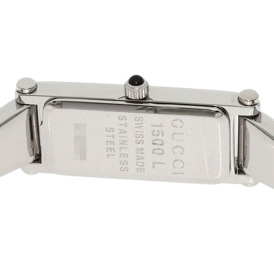 GUCCI Watches Quartz 1500L Stainless Steel , Stainless Steel Silver Square Face 1P Diamond White shell dial Women Used Authentic