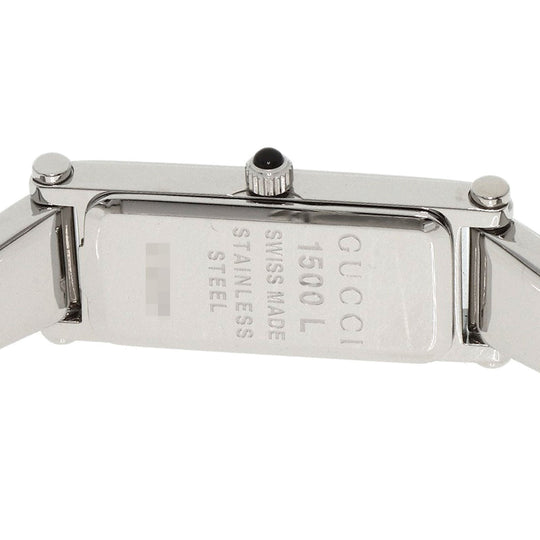 GUCCI Watches Quartz 1500L Stainless Steel , Stainless Steel Silver Square Face 1P Diamond White shell dial Women Used Authentic