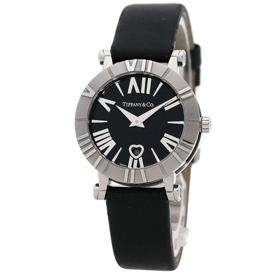 TIFFANY&Co. Watches Quartz Z1300.11.11A10A41A Stainless Steel, Leather x Satin Silver Atlas black dial Women Used Authentic