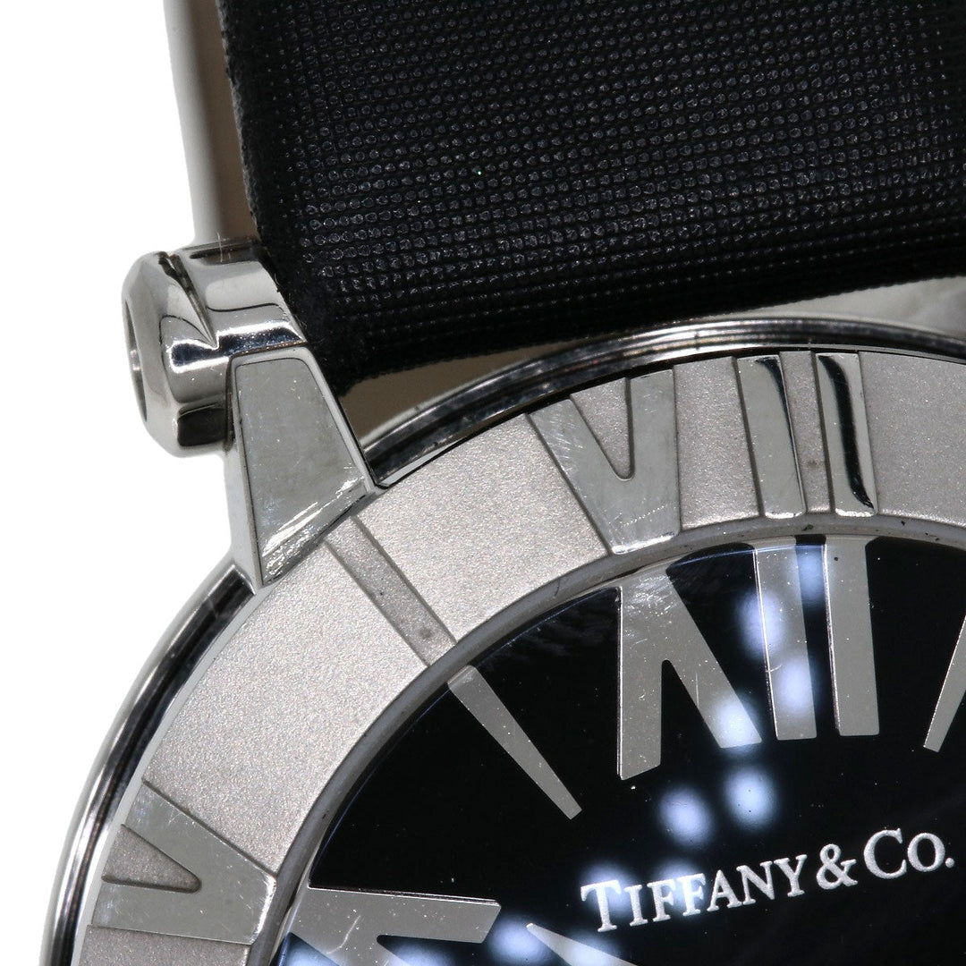 TIFFANY&Co. Watches Quartz Z1300.11.11A10A41A Stainless Steel, Leather x Satin Silver Atlas black dial Women Used Authentic