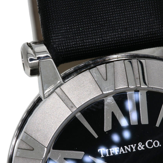 TIFFANY&Co. Watches Quartz Z1300.11.11A10A41A Stainless Steel, Leather x Satin Silver Atlas black dial Women Used Authentic