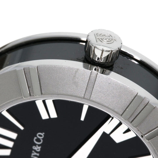TIFFANY&Co. Watches Quartz Z1300.11.11A10A41A Stainless Steel, Leather x Satin Silver Atlas black dial Women Used Authentic