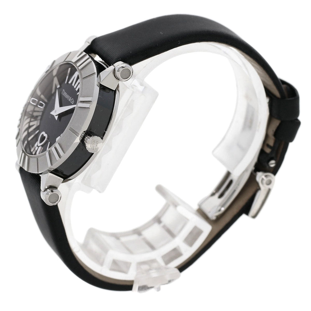 TIFFANY&Co. Watches Quartz Z1300.11.11A10A41A Stainless Steel, Leather x Satin Silver Atlas black dial Women Used Authentic