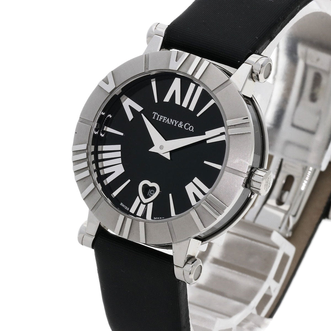 TIFFANY&Co. Watches Quartz Z1300.11.11A10A41A Stainless Steel, Leather x Satin Silver Atlas black dial Women Used Authentic