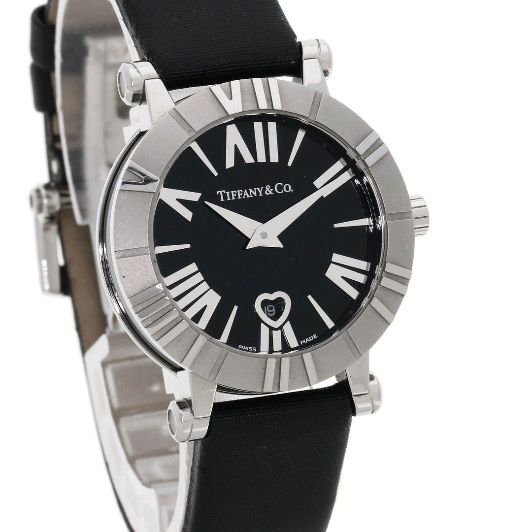 TIFFANY&Co. Watches Quartz Z1300.11.11A10A41A Stainless Steel, Leather x Satin Silver Atlas black dial Women Used Authentic