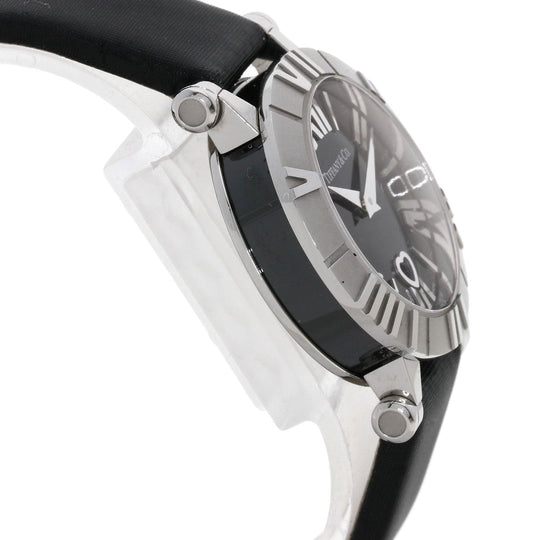 TIFFANY&Co. Watches Quartz Z1300.11.11A10A41A Stainless Steel, Leather x Satin Silver Atlas black dial Women Used Authentic