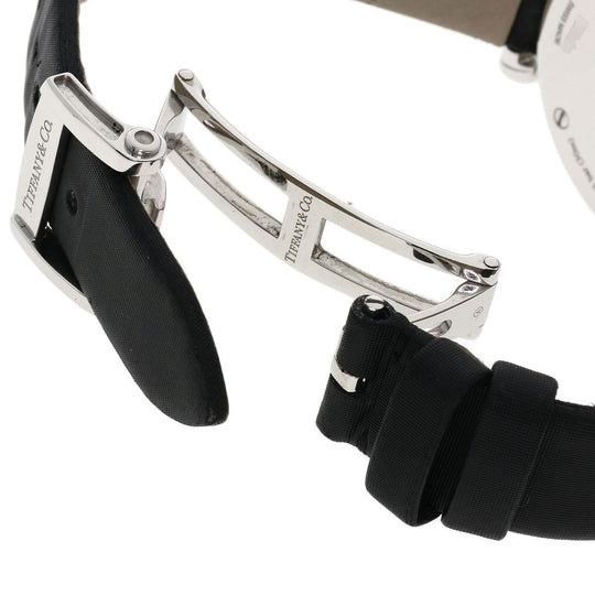 TIFFANY&Co. Watches Quartz Z1300.11.11A10A41A Stainless Steel, Leather x Satin Silver Atlas black dial Women Used Authentic