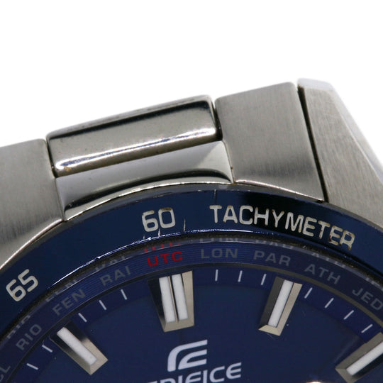 CASIO Watches Solar Powered Radio Watch EQW-T650DB2AJF Stainless Steel , Stainless Steel Silver Edifice blue dial mens Used Authentic