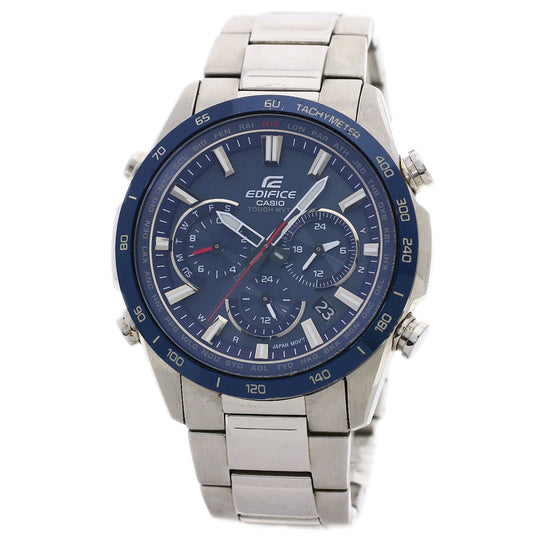CASIO Watches Solar Powered Radio Watch EQW-T650DB2AJF Stainless Steel , Stainless Steel Silver Edifice blue dial mens Used Authentic