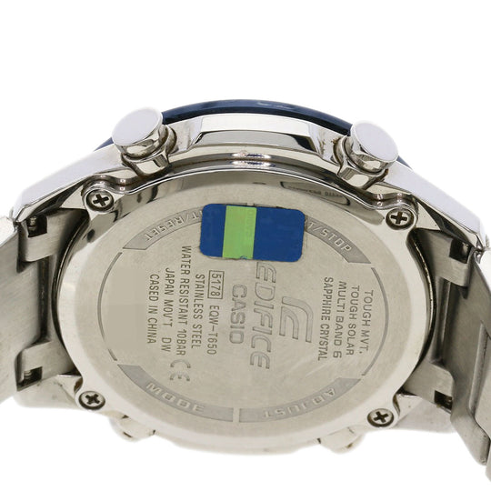 CASIO Watches Solar Powered Radio Watch EQW-T650DB2AJF Stainless Steel , Stainless Steel Silver Edifice blue dial mens Used Authentic