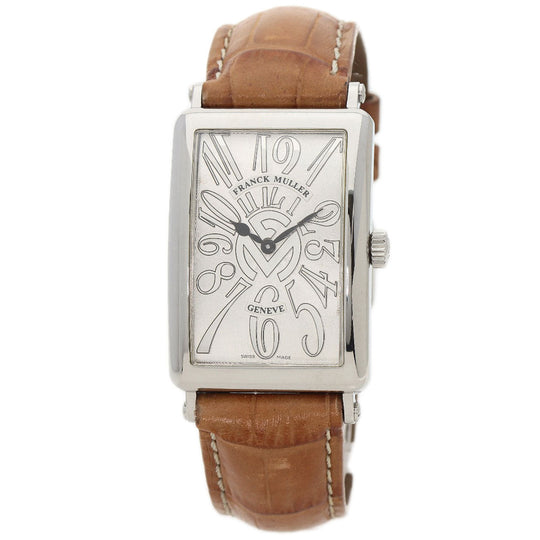 FRANCK MULLER Watches Quartz 1002QZRELFM Stainless Steel , Stainless Steel , Leather Silver Long Island Limited to 150 pieces Silver dial mens Used Authentic
