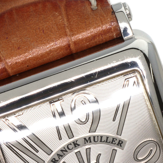 FRANCK MULLER Watches Quartz 1002QZRELFM Stainless Steel , Stainless Steel , Leather Silver Long Island Limited to 150 pieces Silver dial mens Used Authentic