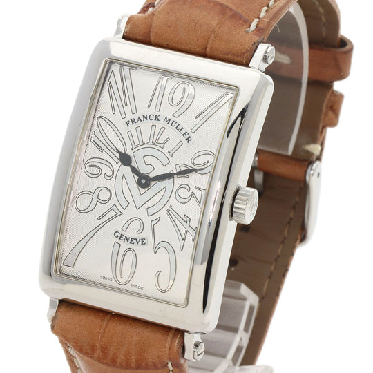 FRANCK MULLER Watches Quartz 1002QZRELFM Stainless Steel , Stainless Steel , Leather Silver Long Island Limited to 150 pieces Silver dial mens Used Authentic