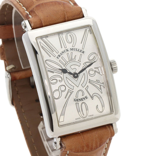 FRANCK MULLER Watches Quartz 1002QZRELFM Stainless Steel , Stainless Steel , Leather Silver Long Island Limited to 150 pieces Silver dial mens Used Authentic