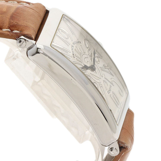 FRANCK MULLER Watches Quartz 1002QZRELFM Stainless Steel , Stainless Steel , Leather Silver Long Island Limited to 150 pieces Silver dial mens Used Authentic