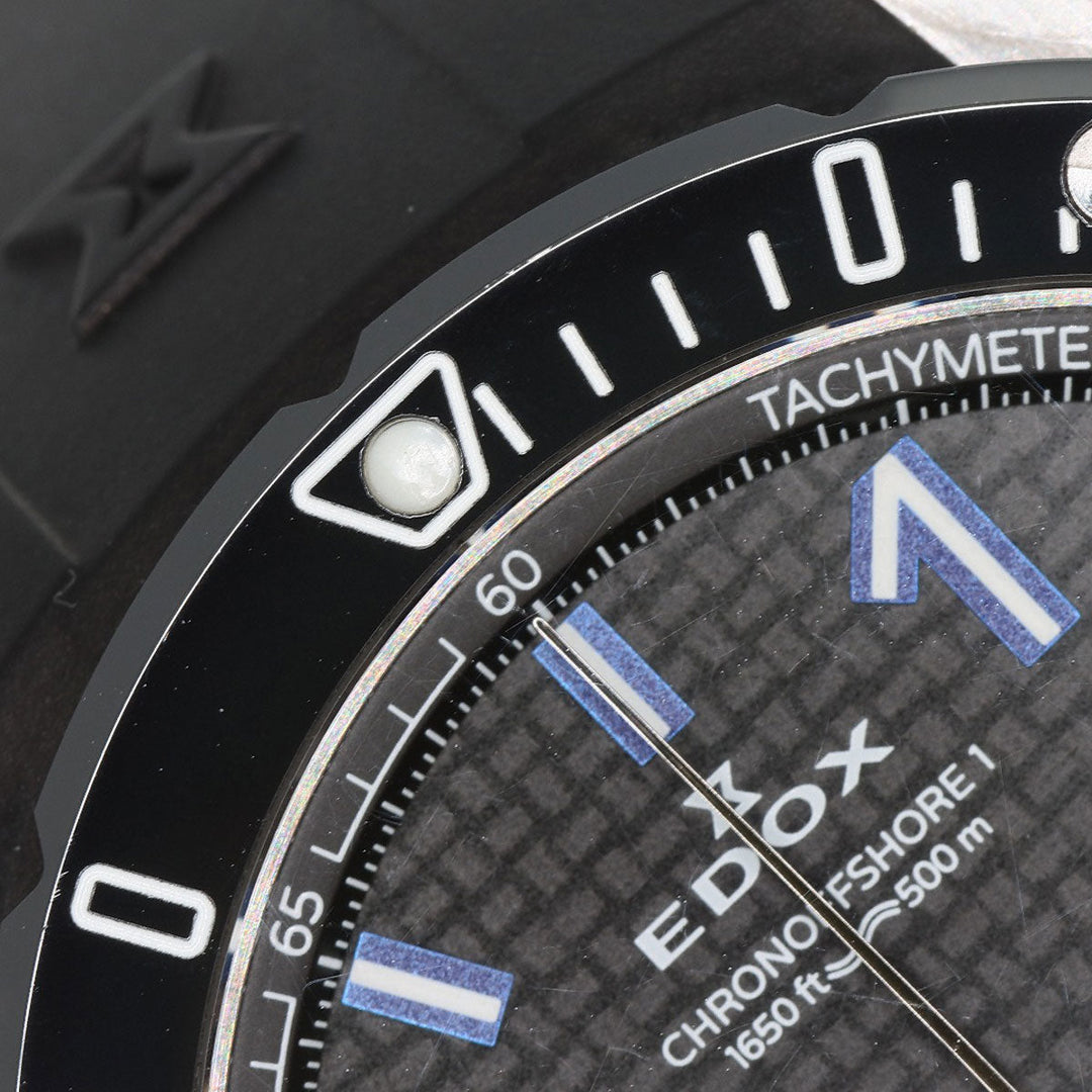 EDOX Watches Quartz 10221-3-NIBU2 Stainless Steel Silver Chrono Offshore 1 Black carbon dial