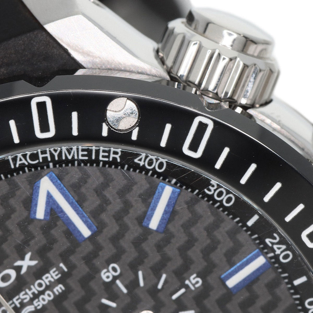 EDOX Watches Quartz 10221-3-NIBU2 Stainless Steel Silver Chrono Offshore 1 Black carbon dial