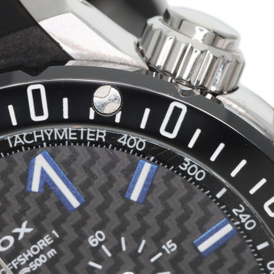 EDOX Watches Quartz 10221-3-NIBU2 Stainless Steel Silver Chrono Offshore 1 Black carbon dial