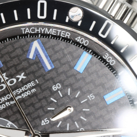 EDOX Watches Quartz 10221-3-NIBU2 Stainless Steel Silver Chrono Offshore 1 Black carbon dial