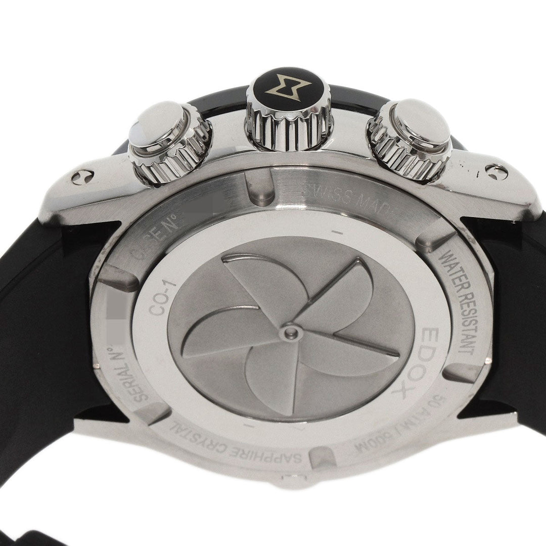 EDOX Watches Quartz 10221-3-NIBU2 Stainless Steel Silver Chrono Offshore 1 Black carbon dial