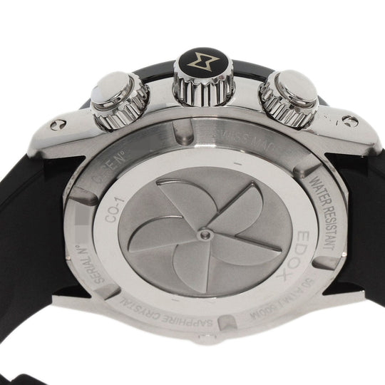 EDOX Watches Quartz 10221-3-NIBU2 Stainless Steel Silver Chrono Offshore 1 Black carbon dial