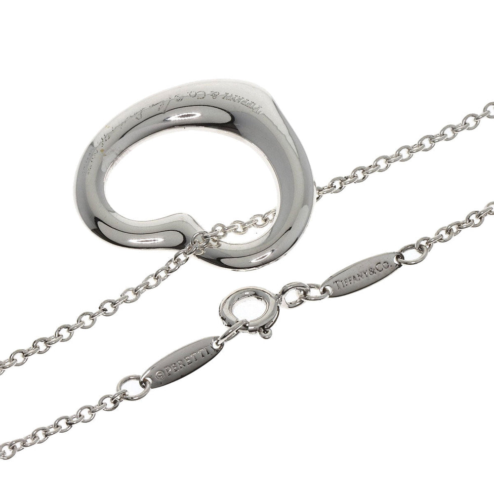 TIFFANY&Co. Necklace SV Silver Open heart Women Used Authentic