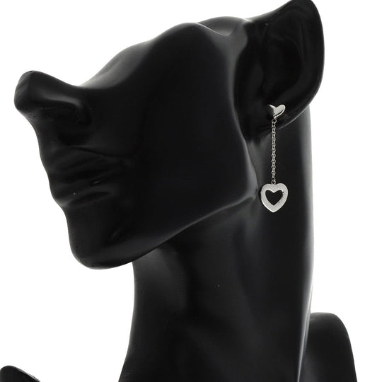 TIFFANY&Co. Pierce SV Silver Open heart drop Women Used Authentic
