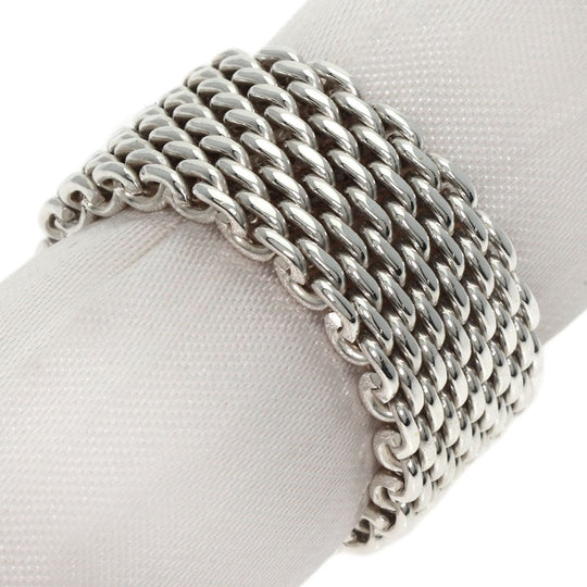 TIFFANY&Co. Ring SV Silver Somerset mesh Women Used Authentic