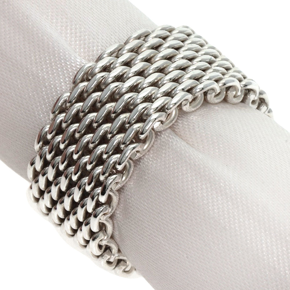 TIFFANY&Co. Ring SV Silver Somerset mesh Women Used Authentic