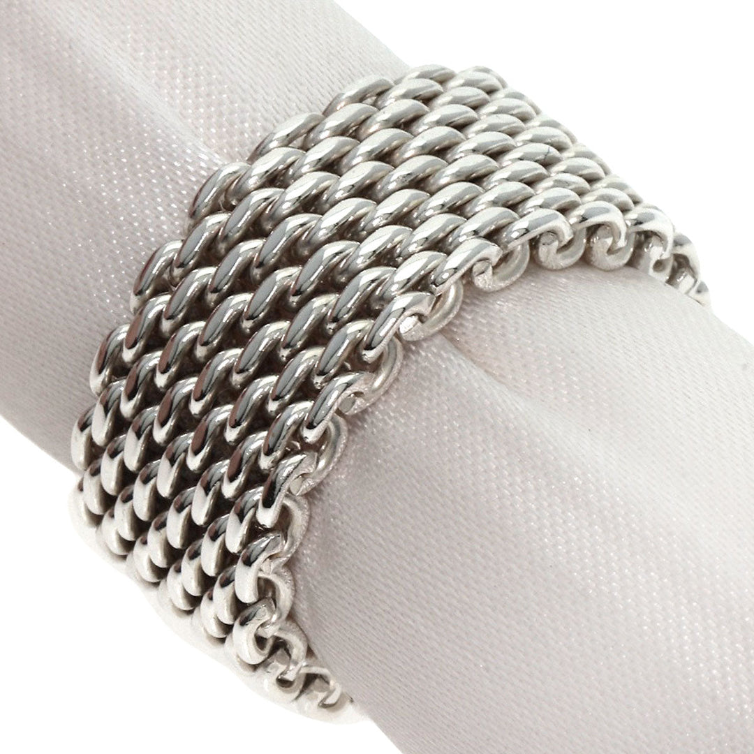 TIFFANY&Co. Ring SV Silver Somerset mesh Women Used Authentic