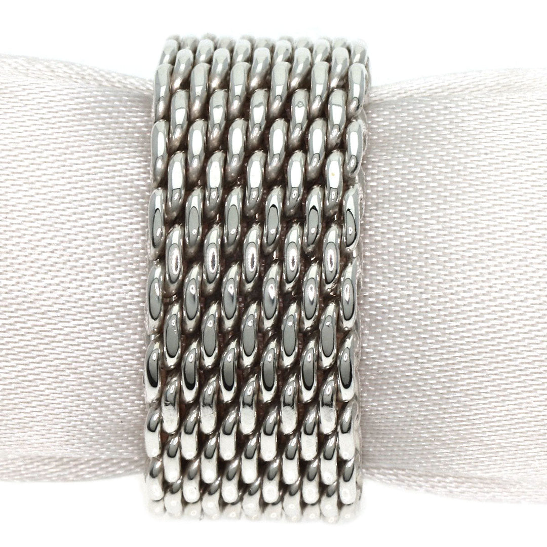 TIFFANY&Co. Ring SV Silver Somerset mesh Women Used Authentic