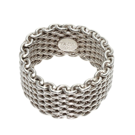 TIFFANY&Co. Ring SV Silver Somerset mesh Women Used Authentic